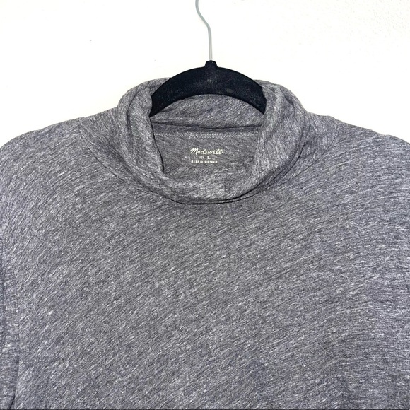 Madewell Whisper Dark Gray Heathered Turtleneck Top Large Women’s - Picture 2 of 11